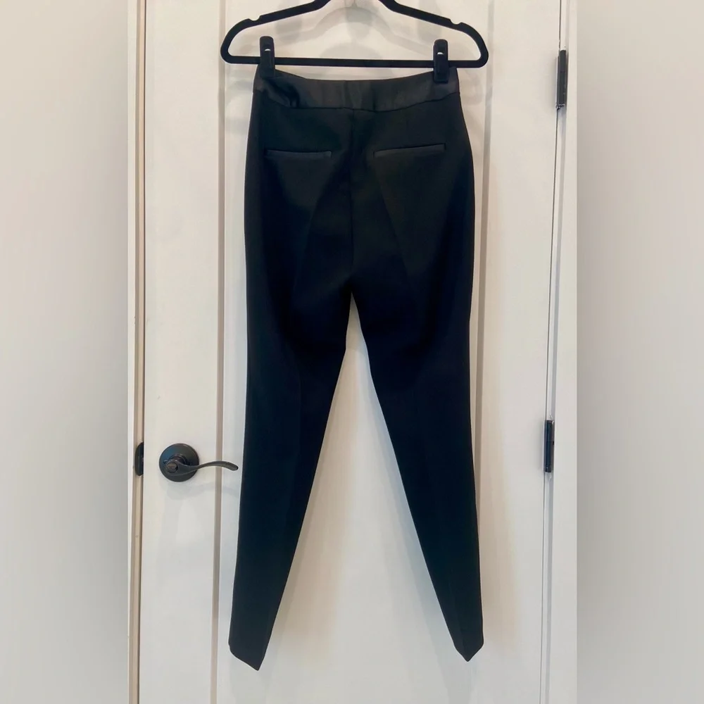 Zara NWOT Black Tuxedo Style Pants with Satin Trim - Picture 2 of 4